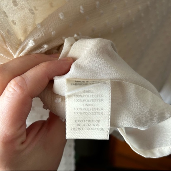 Sheer Swiss Dot Cream Top - Picture 5 of 5